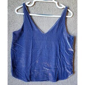 LOFT Women's Sleeveless V Neck Tank Top Blouse Vibrant Velvet Blue Size Small